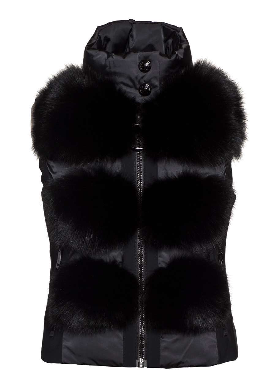 Dámska vesta Goldbergh Chic Bodywarmer Real Fur Black | David sport  Harrachov
